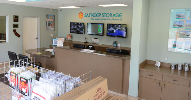 Interior of front office at Saf Keep Storage facility