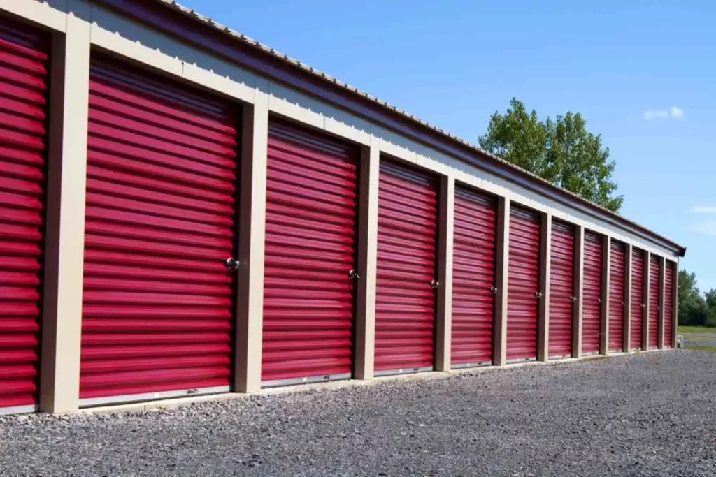 Row of storage units